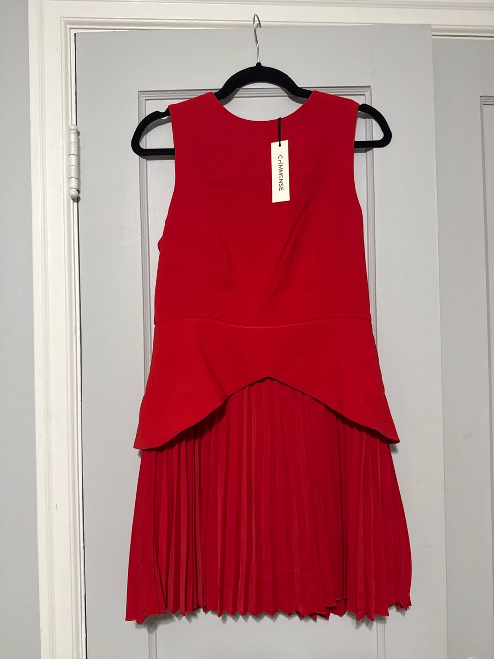 NWT Commense Red Draped Dress